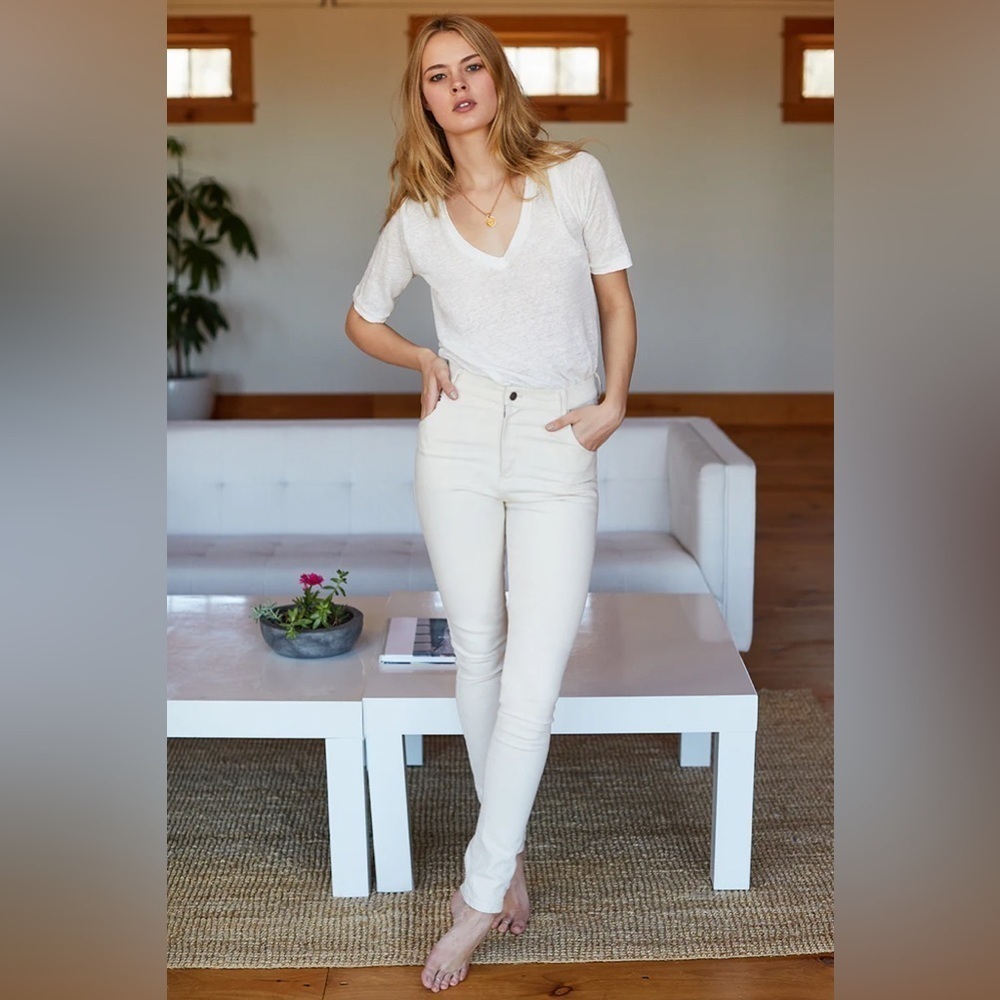NWT Emerson Fry Magic Zip Ivory High Waist Zip Skinny Jeans size 10